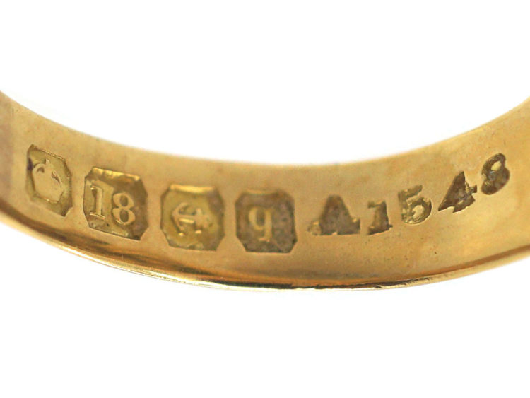 Edwardian 18ct Gold Knot Ring set with Three Diamonds