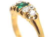 Victorian 18ct Gold Emerald & Diamond Ring
