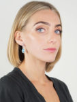 18ct White Gold Opal & Diamond Drop Earrings by Luke Stockley