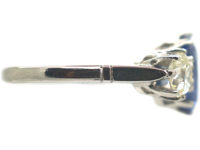 18ct White Gold & Platinum, Sapphire & Diamond Three Stone Ring