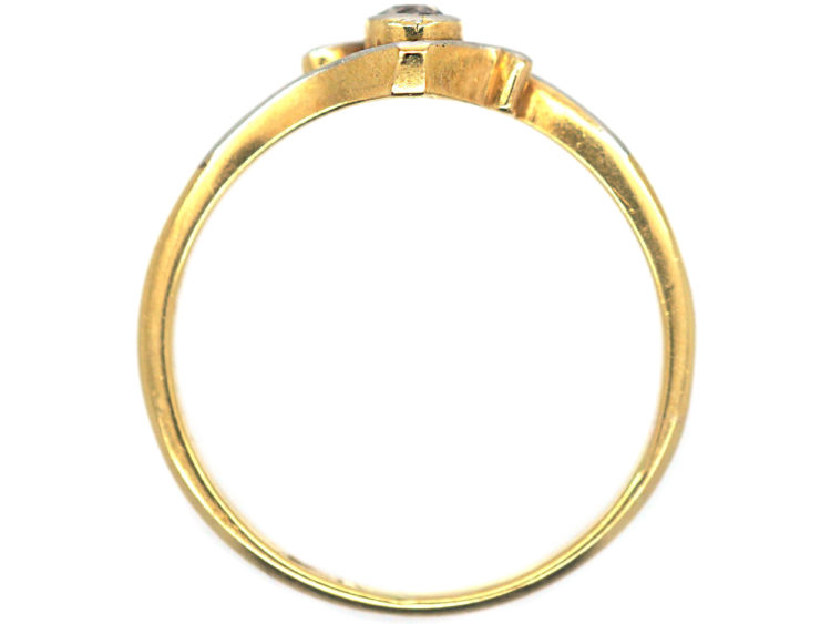 Art Deco 18ct Gold & Platinum, Diamond Solitaire Ring