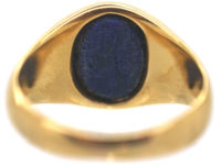 Edwardian 18ct Gold & Lapis Lazuli Signet Ring of a Bull