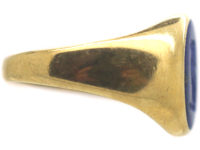Victorian 18ct Gold & Lapis Lazuli Ring with Intaglio of a Bull