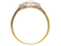 Edwardian 18ct Gold & Platinum Double Cluster Diamond Ring