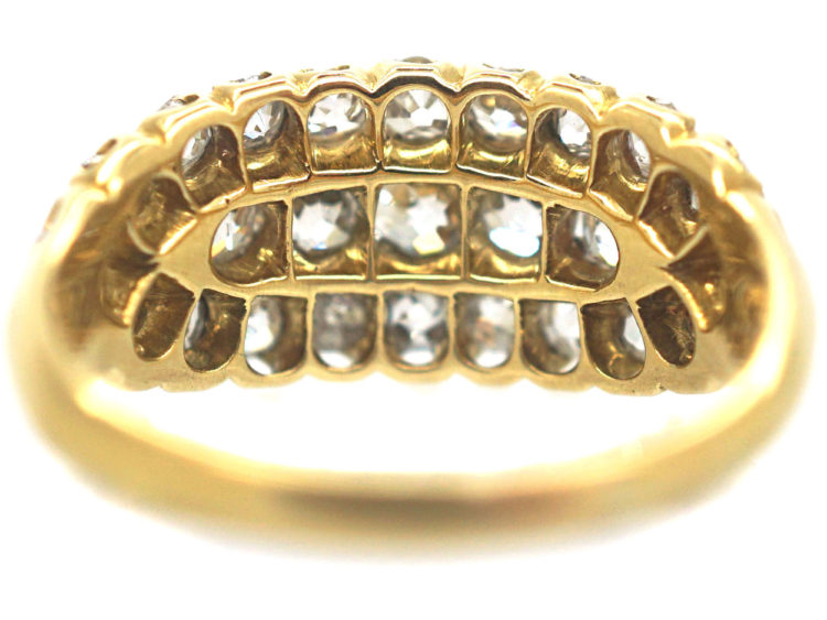 Victorian 18ct Gold & Diamond Boat Shaped Ring