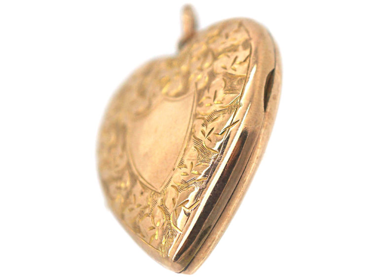 Edwardian 9ct Gold Back & Front Heart Shaped Locket