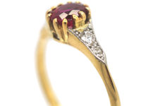 Edwardian 18ct Gold & Platinum, Ruby & Diamond Ring