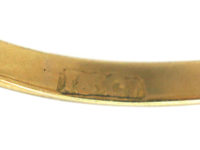 Victorian 18ct Gold Three Stone Diamond Carved Half Hoop Ring