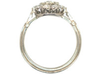 Edwardian Platinum & Diamond Cluster Ring with Diamond Set Shoulders