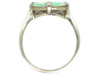 Art Deco 18ct White Gold Opal Harlequin Ring