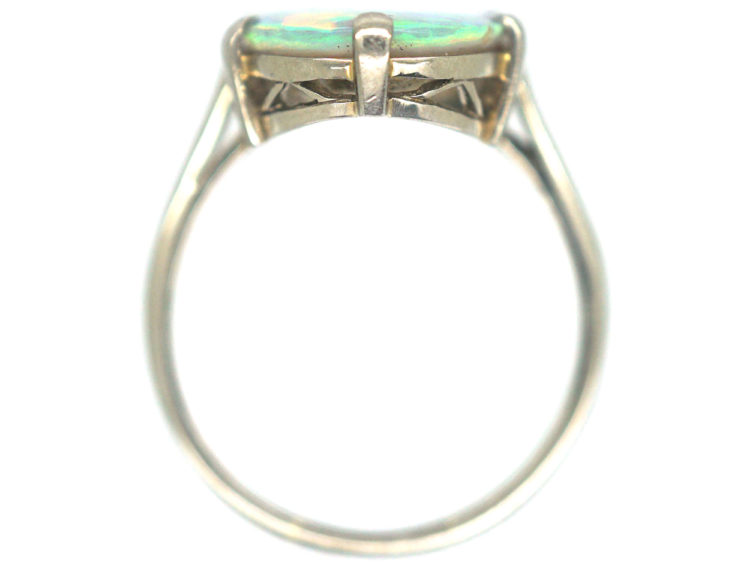Art Deco 18ct White Gold Opal Harlequin Ring