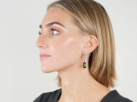 Victorian Green Tourmaline & Diamond Drop Earrings