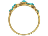 Early Victorian 18ct Gold & Turquoise Forget Me Not Ring