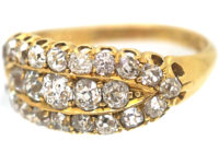 Victorian 18ct Gold & Diamond Boat Shaped Ring