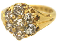 Victorian 18ct Gold & Diamond Cluster Ring