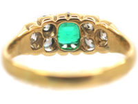 Victorian 18ct Gold Emerald & Diamond Ring