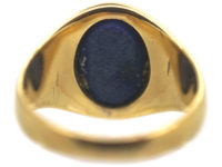 Victorian 18ct Gold & Lapis Lazuli Ring with Intaglio of a Bull