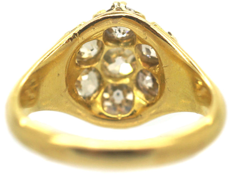 Victorian 18ct Gold & Diamond Cluster Ring