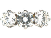 Art Deco 18ct White Gold & Platinum Three Stone Diamond Ring