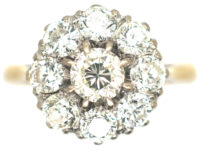 18ct Gold Large Diamond Cluster Ring