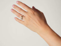 Georgian 18ct Gold Snake Ring set with a Rose Diamond & Cabochon Ruby Eyes