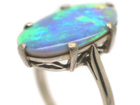 Art Deco 18ct White Gold Opal Harlequin Ring