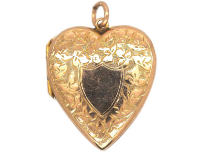 Edwardian 9ct Gold Back & Front Heart Shaped Locket