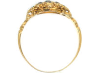 Georgian 18ct Gold, Emerald & Diamond Cluster Ring
