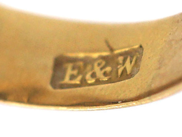 Edwardian 18ct Gold Knot Ring set with Three Diamonds
