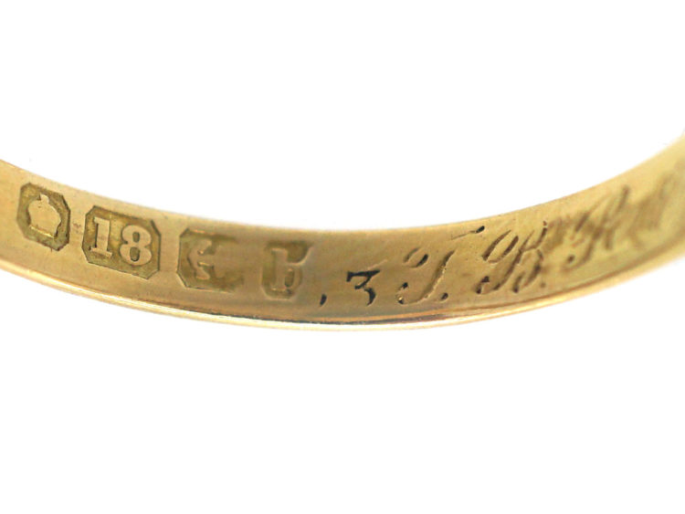 Edwardian 18ct Gold Diamond Triple Cluster Ring