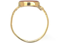Victorian 9ct Gold Signet Ring set with a Carnelian with Intaglio of Two Cross Keys