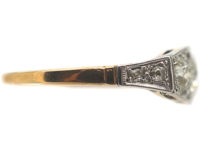 Art Deco 18ct Gold & Platinum Diamond Three Stone Ring