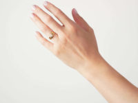 Edwardian 18ct Gold Snake Ring set with a Diamond