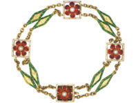 Victorian 15ct Gold, Enamel & Natural Pearls Jubilee Bracelet