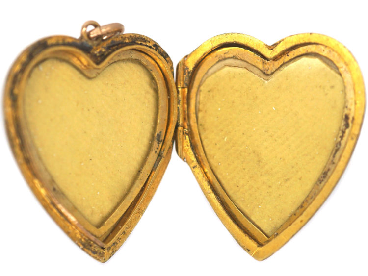 Edwardian 9ct Gold Back & Front Heart Shaped Locket