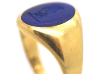 Victorian 18ct Gold & Lapis Lazuli Ring with Intaglio of a Bull