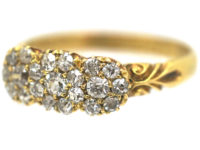 Edwardian 18ct Gold Diamond Triple Cluster Ring