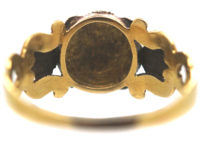 Georgian 15ct Gold, Natural Split Pearl & Ruby Cluster Ring