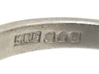 Platinum Three Stone Diamond Ring with Diamond Set Shoulders