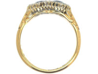 Edwardian 18ct Gold Double Cluster Sapphire & Diamond Ring