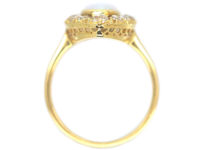 Edwardian 18ct Gold, Opal & Diamond Navette Shaped Ring