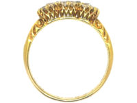 Edwardian 18ct Gold Diamond Triple Cluster Ring
