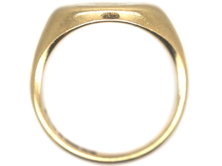 Retro 9ct Gold Signet Ring Engraved witha Rampant Wolf