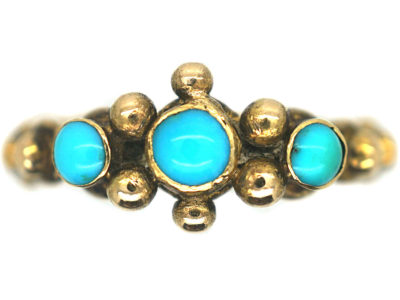Early Victorian 18ct Gold & Turquoise “Forget me Not” Ring