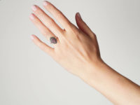 Silver, Pink Tourmaline & Marcasite Ring
