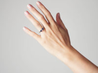 Art Deco Platinum, Sapphire & Diamond Three Stone Ring
