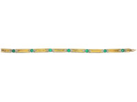 18ct White & Yellow Gold Bracelet set with Seven Emeralds