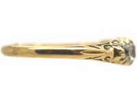 Victorian 18ct Gold, Diamond Five Stone Carved Half Hoop Ring