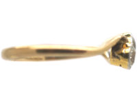 Edwardian 18ct Gold & Platinum, Two Stone Diamond Crossover Ring