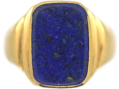 Art Deco 18ct Gold & Lapis Lazuli Signet Ring